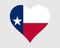 Texas USA Heart Flag. TX US Love Shape State Flag. Texan United States of America Banner Icon Sign Symbol Clipart. EPS Vector