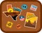 Texas, Utah travel stickers with scenic attractions