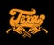 Texas. Vector handwritten lettering made in old school style isolated.