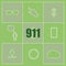 Text 911. Securitry concept . Set of infographics elements