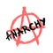 Text Anarchy and anarchy symbol drawn by hand. Sketch, grunge, ink. Vector illustration.