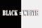 Text Black and white with an equal sign. Stop racism banner. The slogan of protest about the human rights of blacks in America.