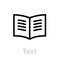 Text book read icon. Editable line vector.