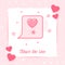 Text bubble heart love kiss sign valentine card