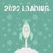 Text caption presenting 2022 Loading. Business overview Advertising the upcoming year Forecasting the future event