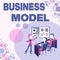 Text caption presenting Business Model. Business approach strategy that a company uses to generate revenue or profit