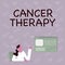 Text caption presenting Cancer Therapy. Conceptual photo Treatment of cancer in a patient with surgery Chemotherapy Line