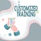 Text caption presenting Customized Training. Business approach Designed to Meet Special Requirements of Employers