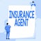 Text caption presenting Insurance Agent. Business idea person who works in an insurance company and sells insurance