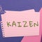 Text caption presenting Kaizen. Business showcase a Japanese business philosophy of improvement of working practices