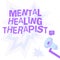 Text caption presenting Mental Healing Therapist. Conceptual photo helping a person express emotions in healthy ways