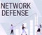 Text caption presenting Network Defense. Business concept easures to protect and defend information from disruption