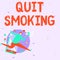 Text caption presenting Quit Smoking. Word for process of discontinuing tobacco and any other smokers Man Drawing