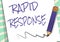 Text caption presenting Rapid Response. Internet Concept Medical emergency team Quick assistance during disaster Pencil