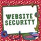 Text caption presenting Website Security. Business showcase critical component to protect and secure websites