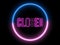 Text of `CLOSED` with neon light loop animation. Abstract creative object