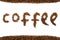 Text from coffee beans