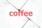 Text Coffee. Food concept . Closeup of rough textured grunge background