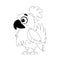 This text could be rewritten as A big parrot that is funny and cute with bright colors. Childrens coloring page.