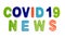 Text COVID-19 NEWS on a white background