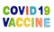 Text COVID-19 VACCINE on a white background