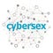 Text cybersex. Social concept . Stylized low poly concept with wired construction
