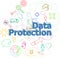 Text Data Protection. Security concept . Simple infographics thin line icons set