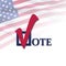 Text design concept VOTE. Voting in America. Template Elections background.