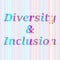 Text: diversity and inclusion: letters made with stripes with colors purple, pink, blue, yellow