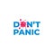 Text don`t panic corona virus pandemic symbol vector