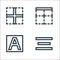 Text editor line icons. linear set. quality vector line set such as align center, font, border