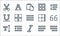 Text editor line icons. linear set. quality vector line set such as align right, italics, font, align left, right indent,