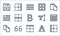 Text editor line icons. linear set. quality vector line set such as border, border, copy, font, quote, right indent, font, border