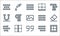 Text editor line icons. linear set. quality vector line set such as border, quote, left indent, align right, border, underline,