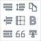 text editor line icons. linear set. quality vector line set such as clear format, quote, left indent, bold, border, indent, copy,