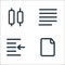 text editor line icons. linear set. quality vector line set such as new page, left indent, justify paragraph