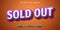 Text Effects 3D Sold Out, Editable Text Style