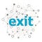 Text Exit. Social concept. Connecting dots and lines