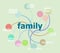 Text Family. Social concept . Infographic template, integrated circles. Business concept with options