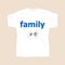 Text Family. Social concept . Man wearing white blank t-shirt