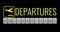 Text flip of board of airport billboard with words name holiday time, travel