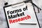 text Forms of Market Research on white paper