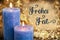 Text Frohes Fest, Means Happy Holidays, Candles, Warm Atmosphere, Christmas