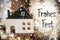 Text Frohes Fest, Means Happy Holidays, House, Christmas or Winter Background