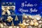 Text Frohes Neues Jahr, Means Happy New Year, Golden, Blue Christmas Decoration