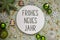 Text Frohes Neues Jahr, Means Happy New Year, Green Christmas Decor, Flatlay