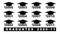 Text with graduation hat 2000-2011 set on a white illustration