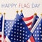 Text happy flag day and american flag