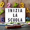 Text inizia la scuola, back to school in italian
