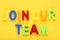 Text Join Our Team by colorful letters